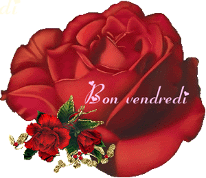 Gif animé Bon vendredi rose rouge